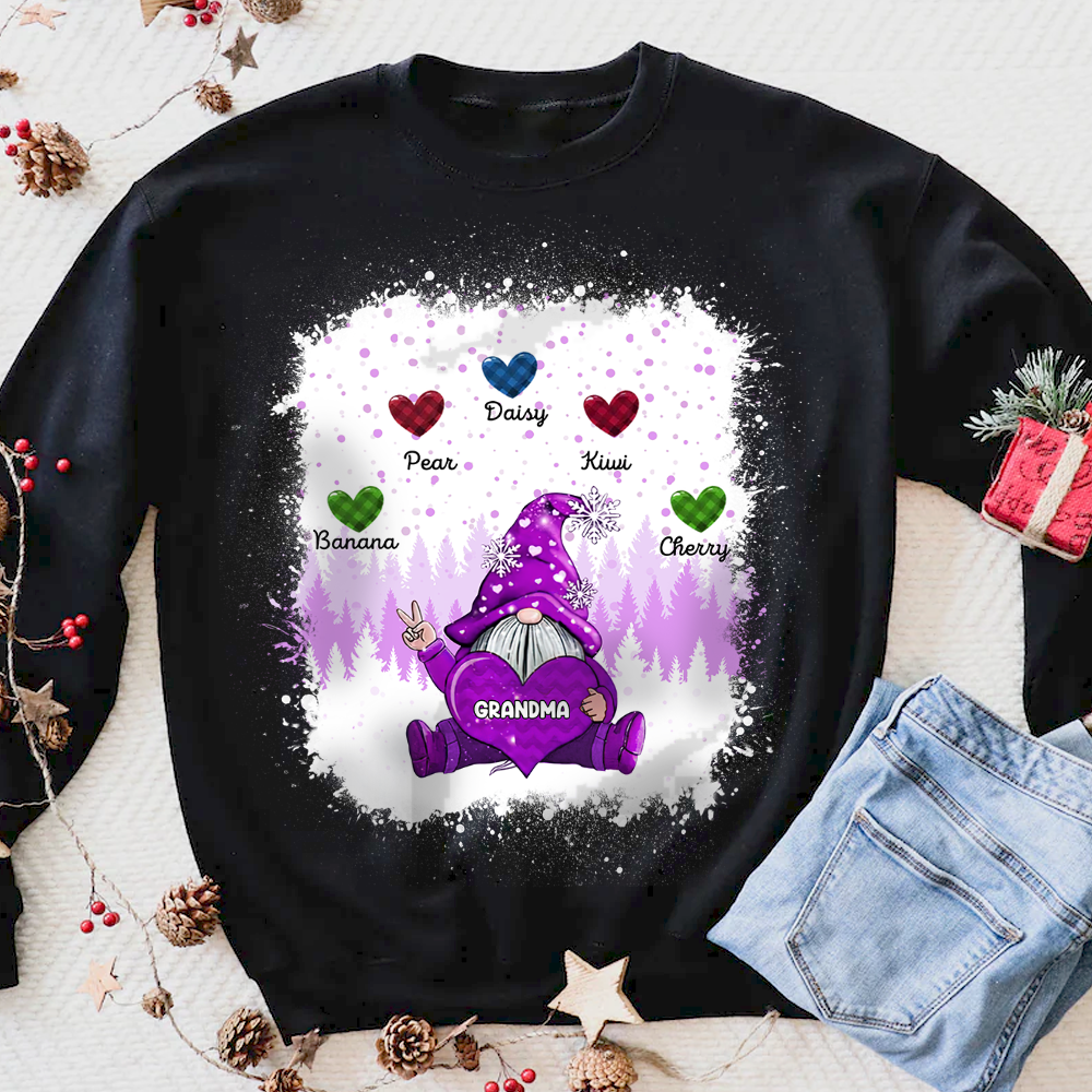 Custom Grandma Gnome Sweet Hearts Bleach T- Shirt, Hoodie , Christmas Gift For Family CustomCat