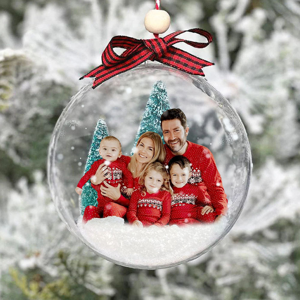 Personalized 3D Acrylic Ball Ornament - Christmas Gift For Family - Upload Family Photo