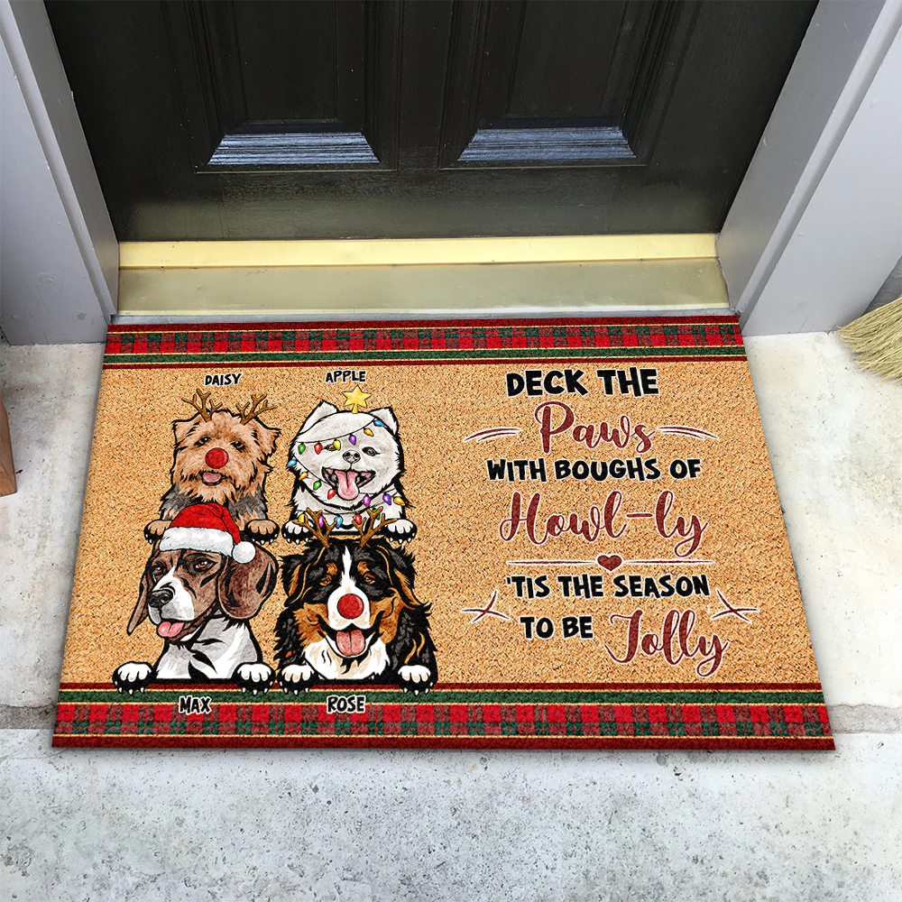 Personalized  Dog Cat Welcome To Our Home Christmas Doormat, House Decor Dung-Yen