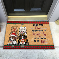 Thumbnail for Personalized  Dog Cat Welcome To Our Home Christmas Doormat, House Decor Dung-Yen