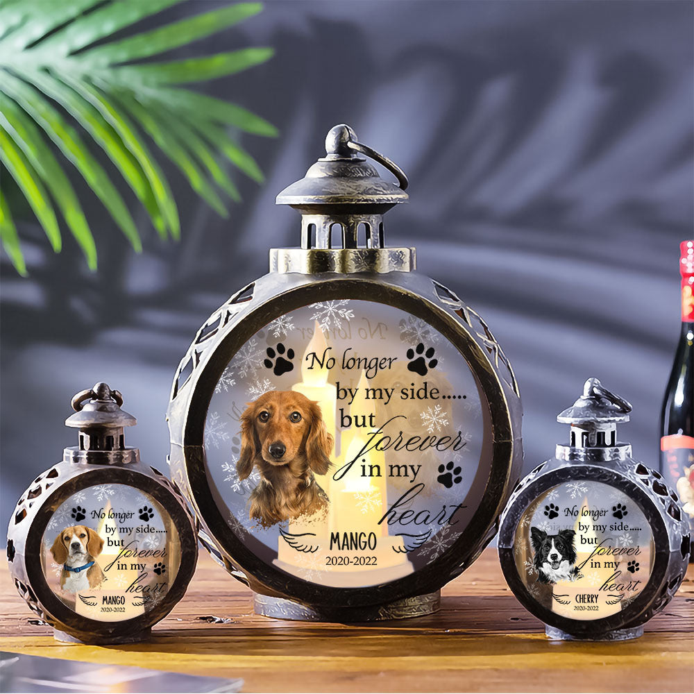 Custom No Longer By Our Side Pet Memorial LED Light Ornament, Memorial Gift YHN-THUY