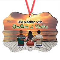 Thumbnail for Personalized Family Members Brother Sister MDF Ornament CHI-YEN