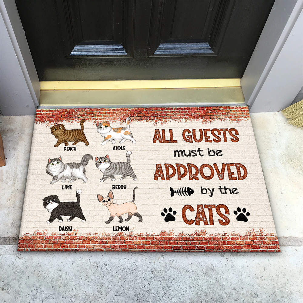 Personalized All Guests Be Approved By Cats House Doormat, Decor Gift For Cat Lover CHI-THUY