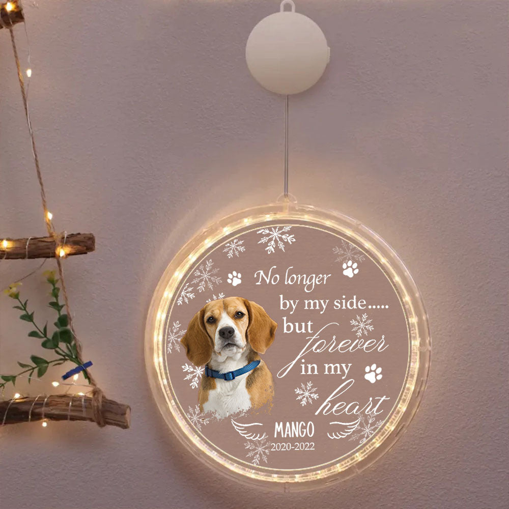 Personalized Led Acrylic Ornament - Memorial Gift For Pet Lovers - No Longer By My Side Pet Photo