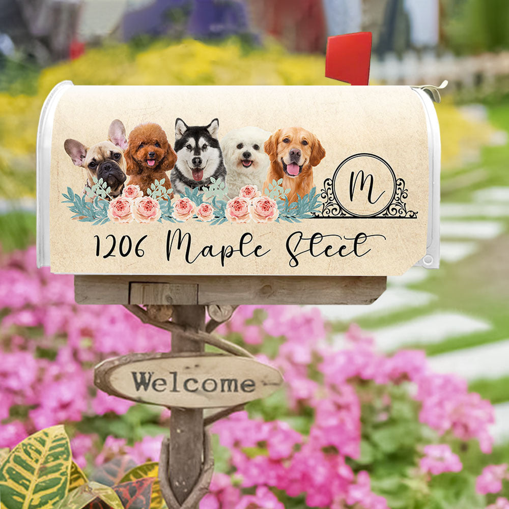 Flowers With Pet Photo Mailbox Cover, Upload Photo Mailbox YHN-THUY