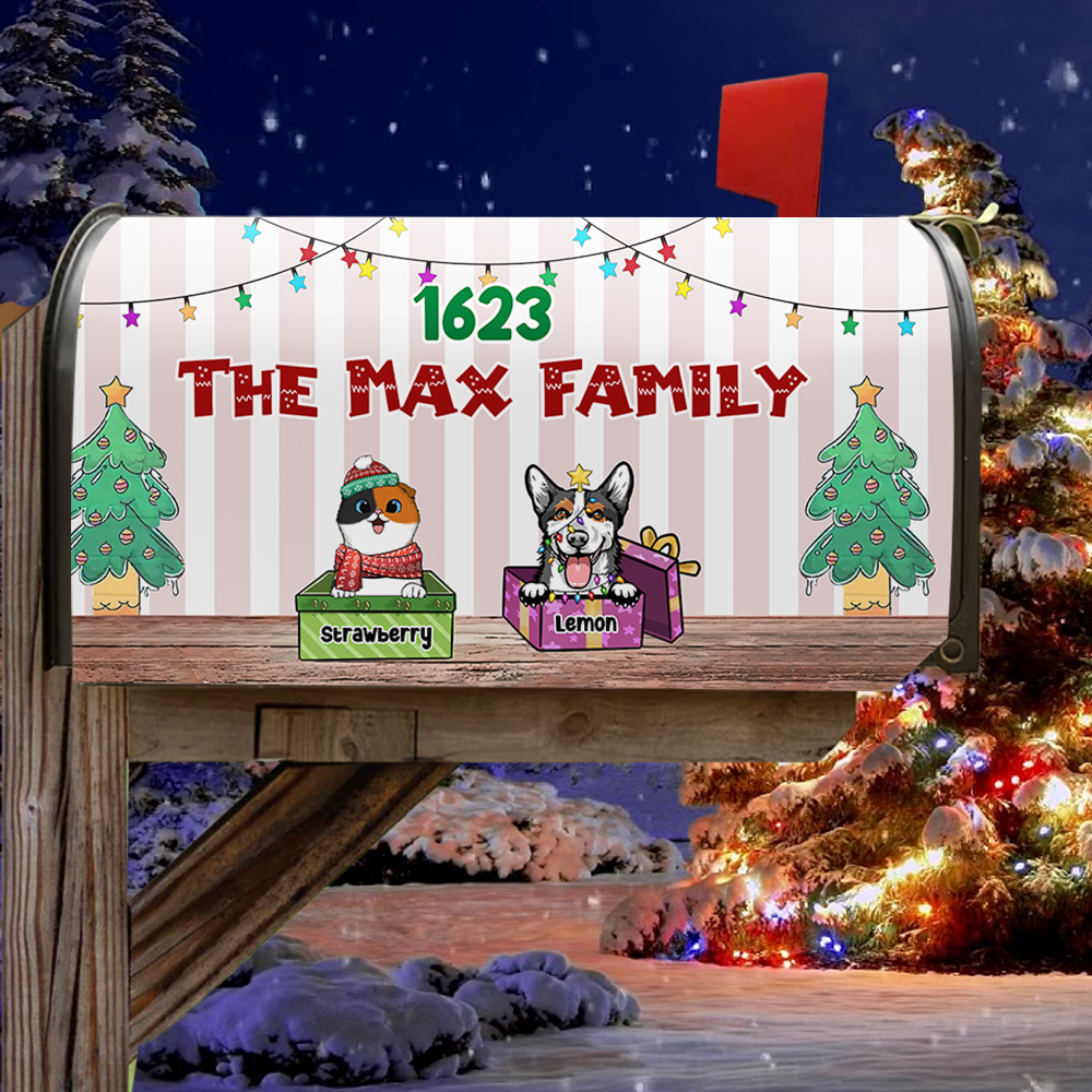 Custom Naughty Cats And Dogs Mailbox Cover, Christmas Gift MD-M221026001 YHN-THUY