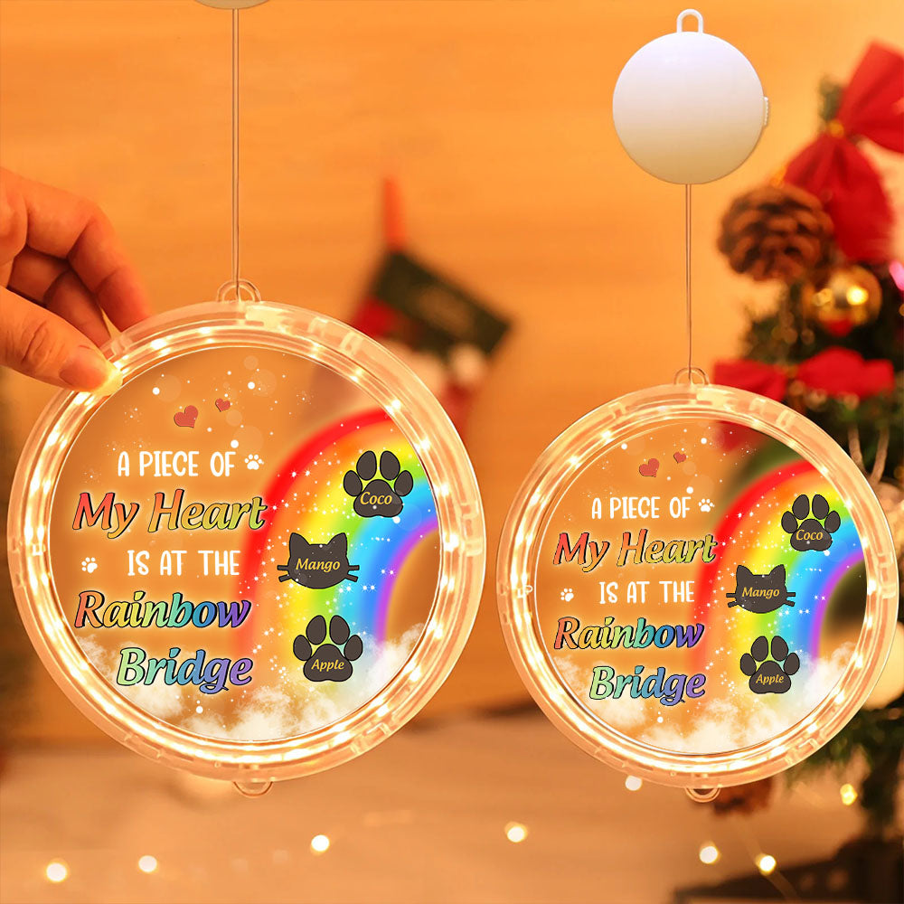 Personalized Led Acrylic Ornament - Memorial Gift For Pet Lovers - Rainbow Bridge Dog Cat Loss