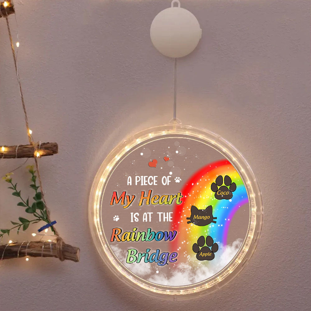 Personalized Led Acrylic Ornament - Memorial Gift For Pet Lovers - Rainbow Bridge Dog Cat Loss