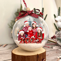 Thumbnail for Personalized 3D Acrylic Ball Ornament - Christmas Gift For Family - 2023 Family Photo