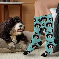 Thumbnail for Custom Pet Face Cutout Photo Christmas Socks, Christmas Gift YHN-THUY