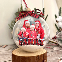 Thumbnail for Personalized 3D Acrylic Ball Ornament - Christmas Gift For Family - Holiday Family Forever Photo