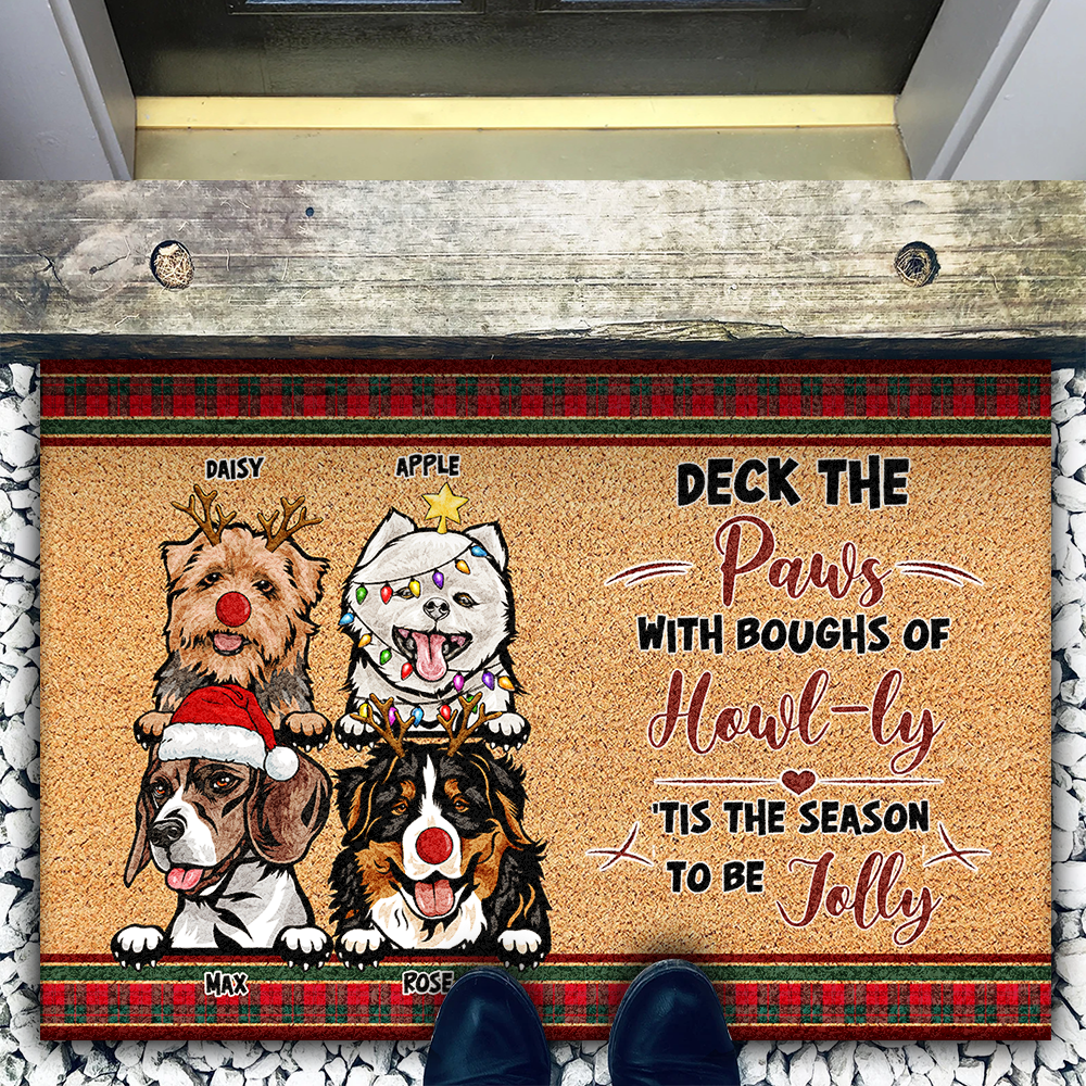 Personalized  Dog Cat Welcome To Our Home Christmas Doormat, House Decor Dung-Yen