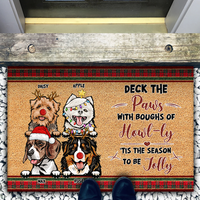 Thumbnail for Personalized  Dog Cat Welcome To Our Home Christmas Doormat, House Decor Dung-Yen