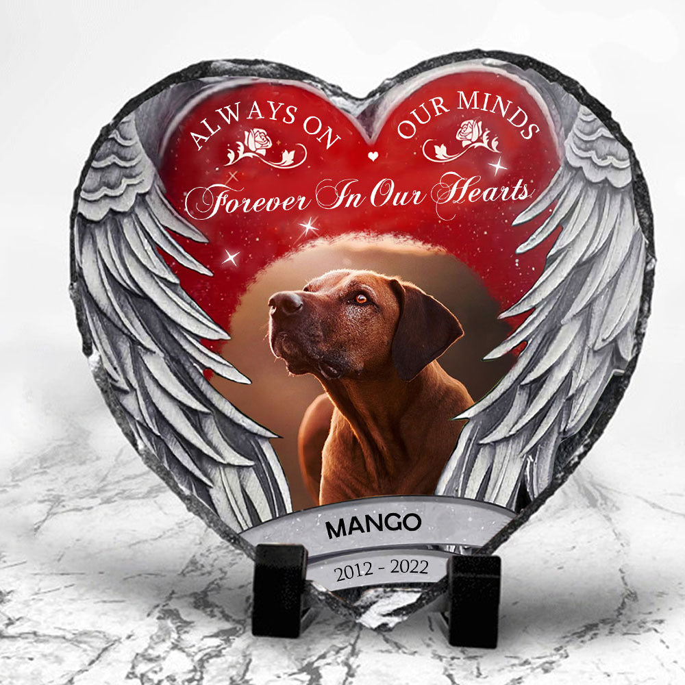 Always On My Mind Pet Memorial Slate Photo, Pet Loss Gift