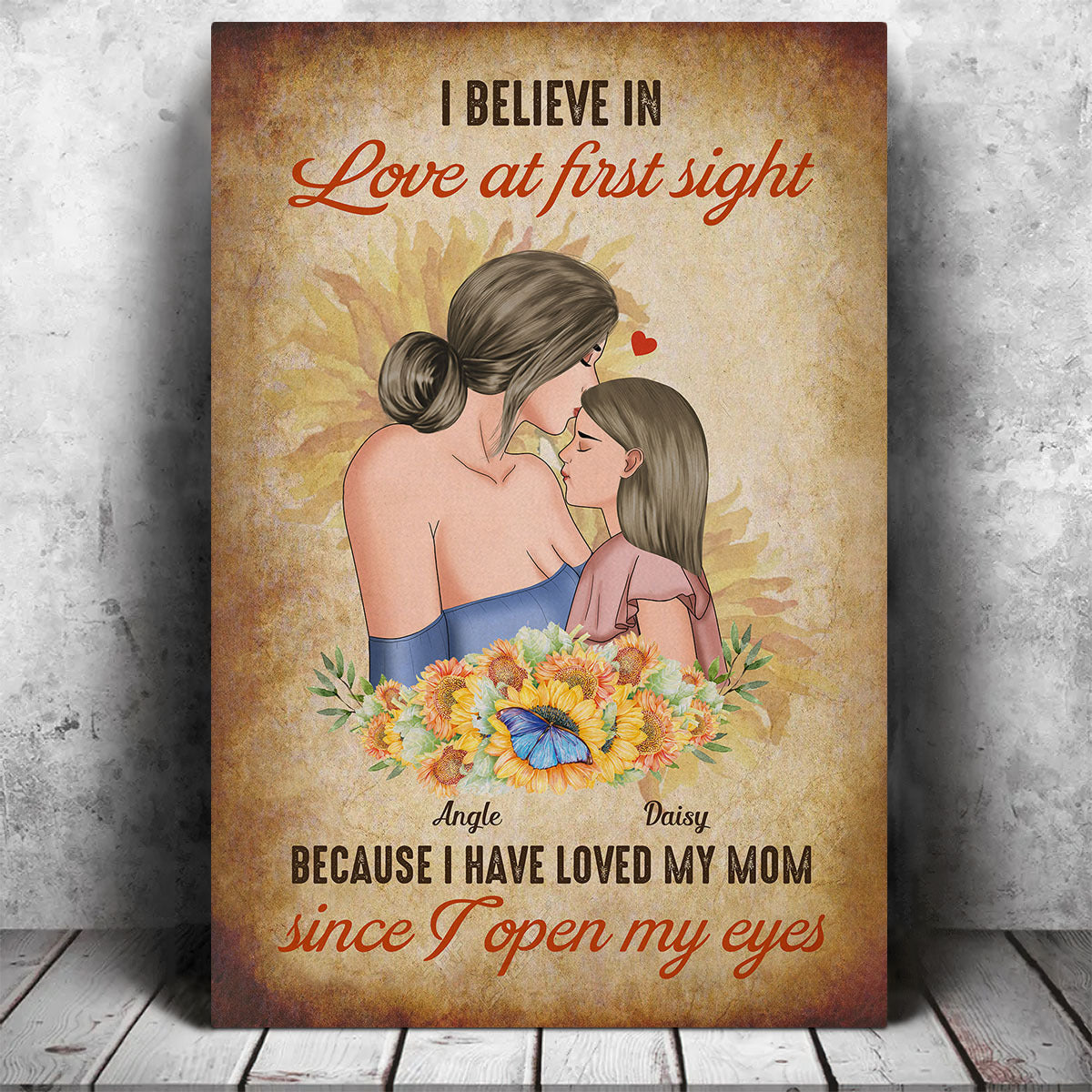 I Believe In Love Daughter & Mom Canvas Wall Art