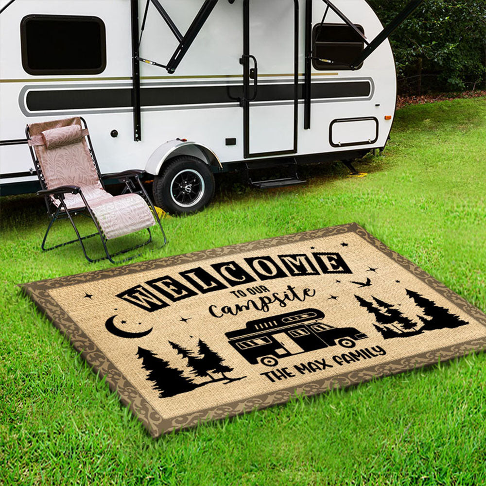 Making Memories One Campsite Camping Patio Mat, Rv Camping Gift - Jonxifon