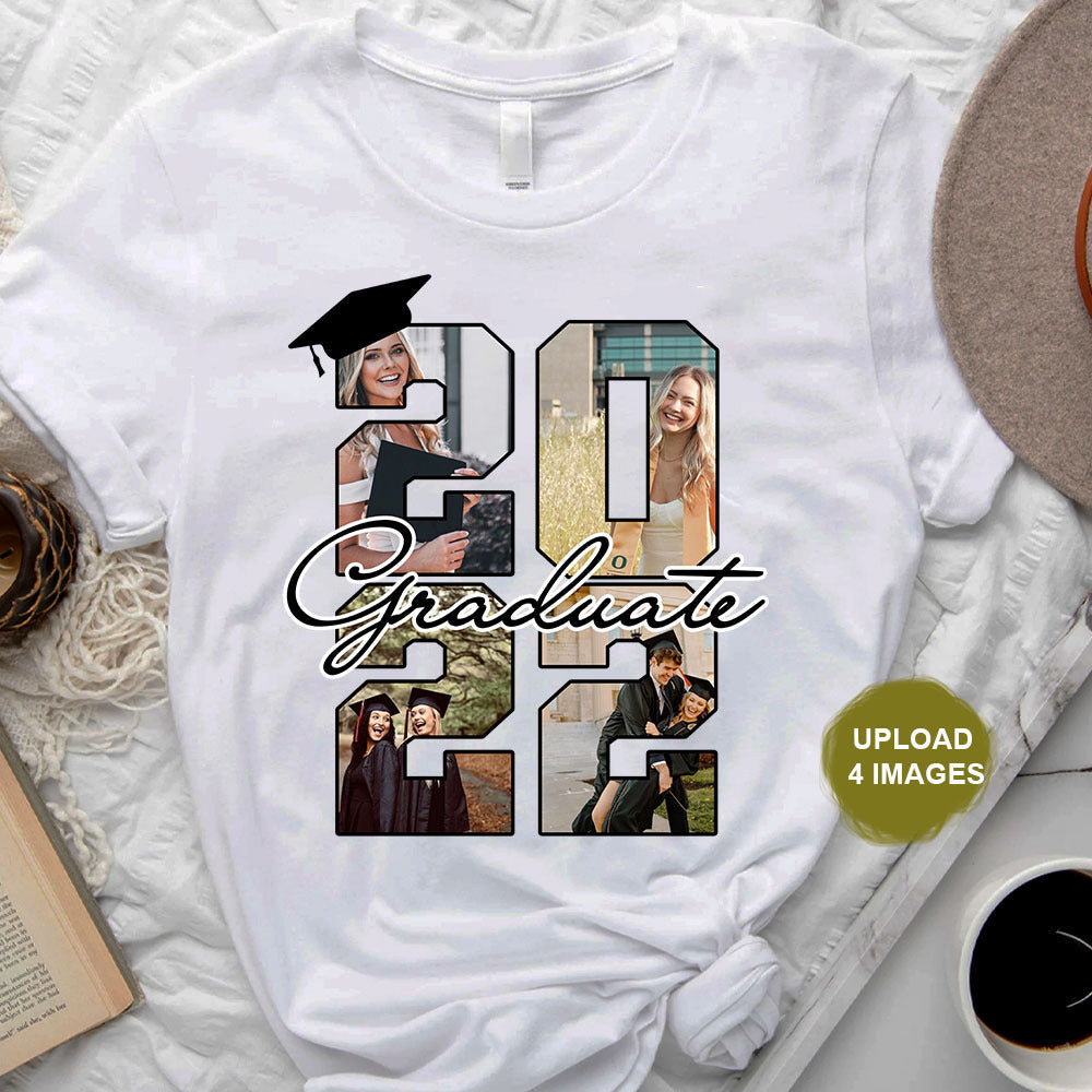 Proud Mom Graduate Shirt, 4 Photos Graduation T-shirt