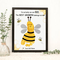 Thumbnail for I'm As Lucky As Can Bee Grandma Photo Frame, Kids Footprint Keepsake