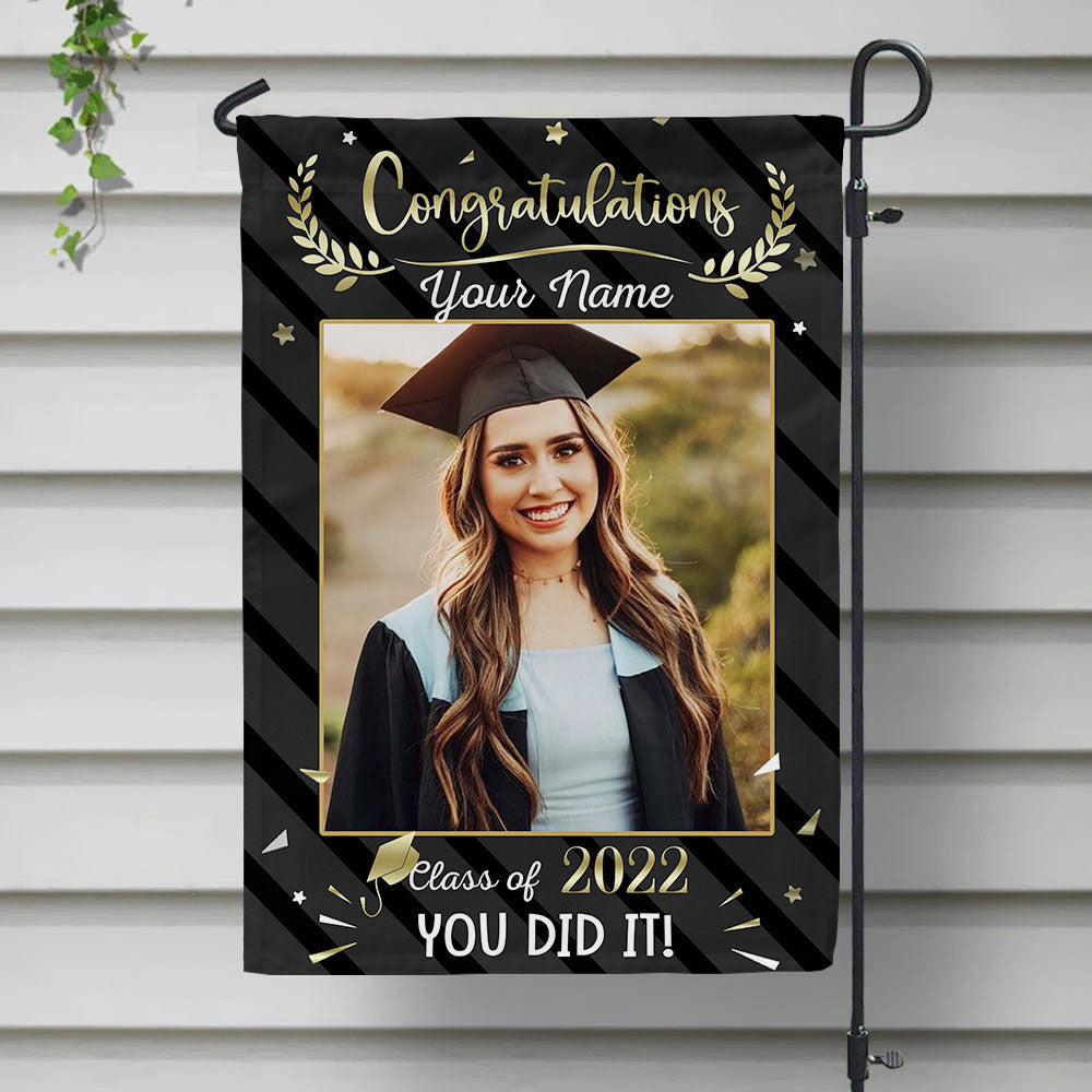 Congratulations You Did It Photo Graduation Garden Flag