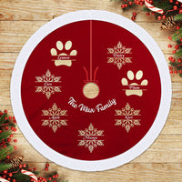 Thumbnail for Snowflake & Paws With Name Family Dog Cat Christmas Tree Skirts