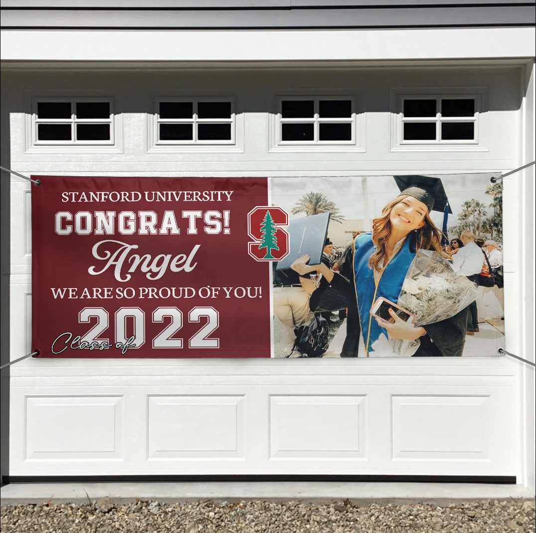 Congrats Class Of 2022 With School Logo Graduation Banner