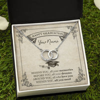 Thumbnail for Behind You All Your Memories Graduation Message Card Necklace