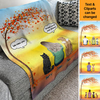 Thumbnail for Autumn Dog Back I Miss You Personalized Blanket, Custom Cat Fall Gift Trang-Yen