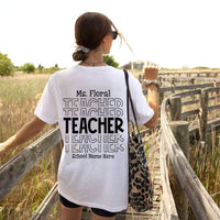 Thumbnail for Custom Name Teacher Echo Backside Shirt, Back to School T-shirt