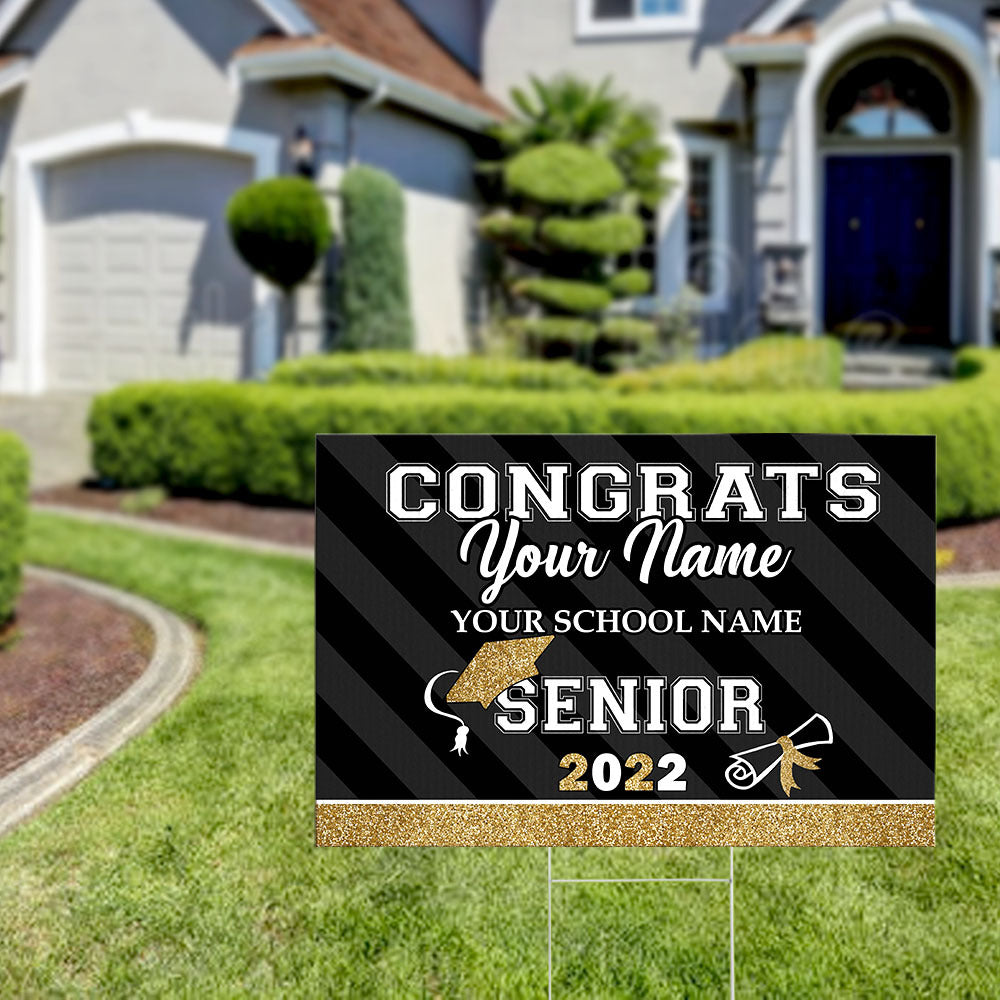 Senior 2022 Graduation Lawn Sign With Stake