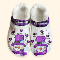 Thumbnail for Personalized Grandma Heart Christmas Fleece Crocs, Gift For Mom Grandma YHN-THUY