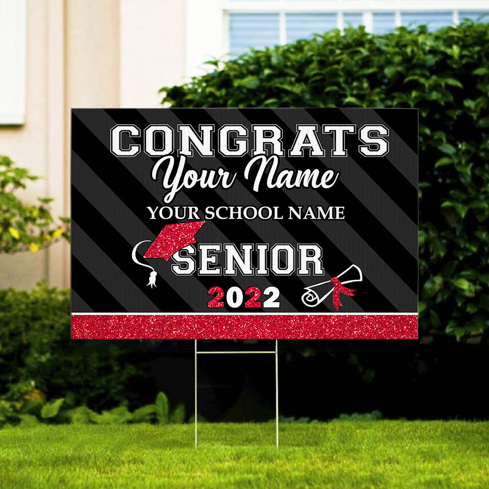 Senior 2022 Graduation Lawn Sign With Stake