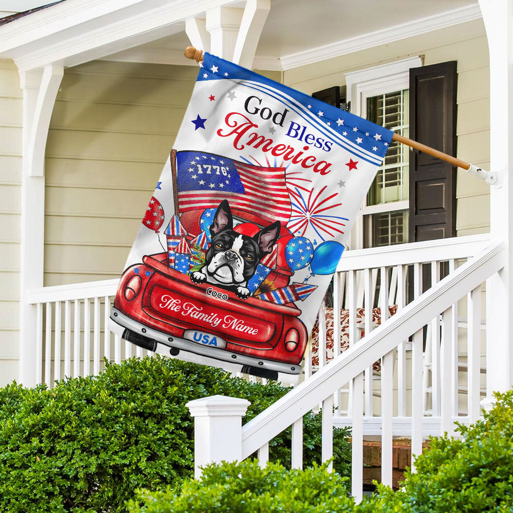 God Bless America Dog Flag, 4th Of July Decoration