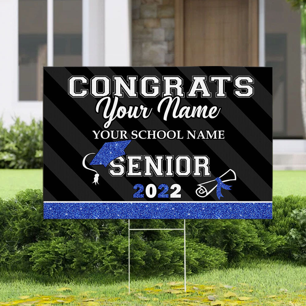 Senior 2022 Graduation Lawn Sign With Stake