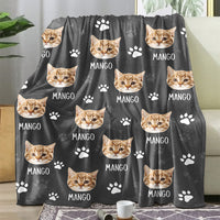 Thumbnail for Custom Pet Photo & Paws Fleece Blanket, Pet Lover Gift YHN-THUY