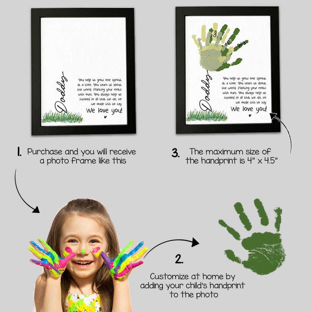 You Help Us Grow One Sprout Photo Frame, Kids Handprint Keepsake