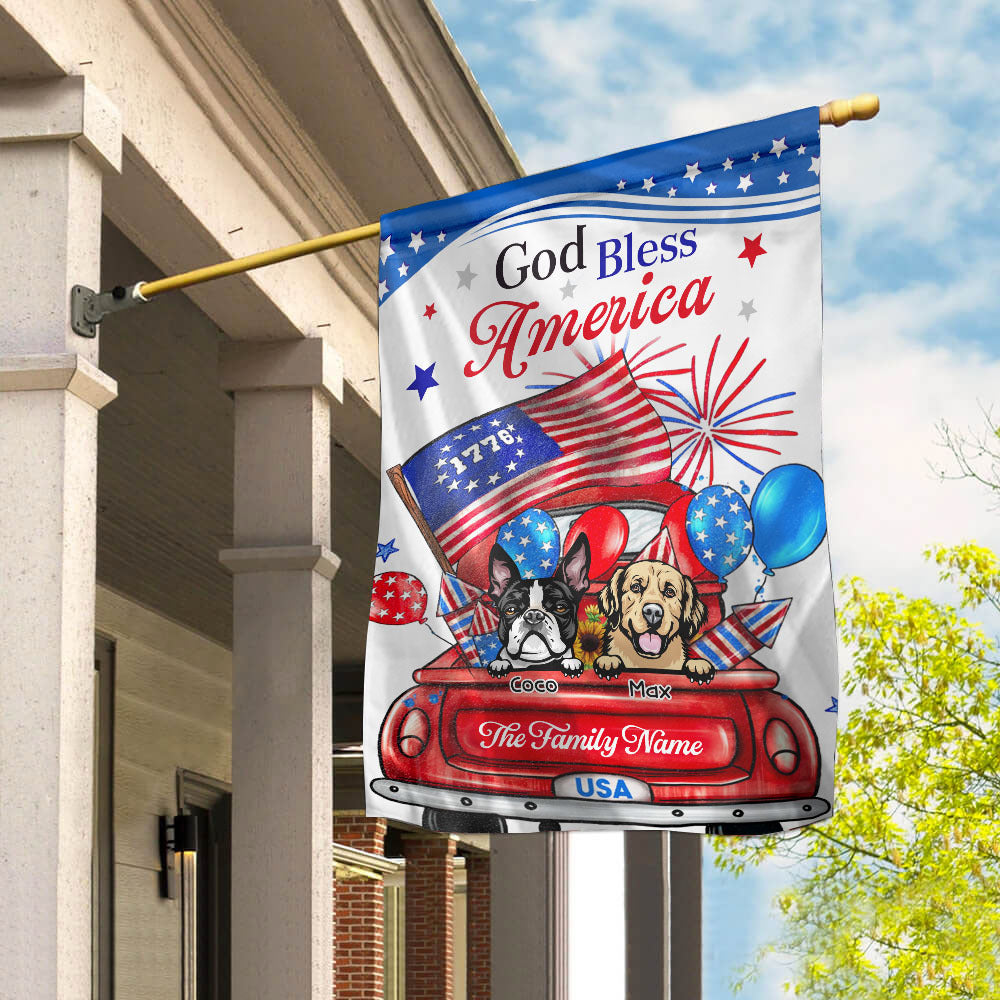 God Bless America Dog Flag, 4th Of July Decoration