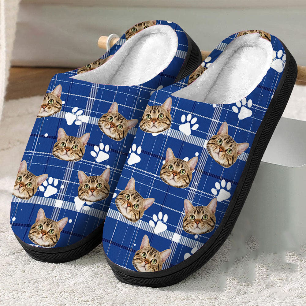 Personalized Slippers - Christmas Gift For Pet Lovers - Santa Hat With Pet Photo