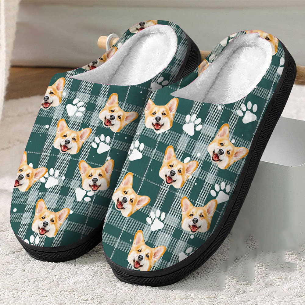 Personalized Slippers - Christmas Gift For Pet Lovers - Santa Hat With Pet Photo