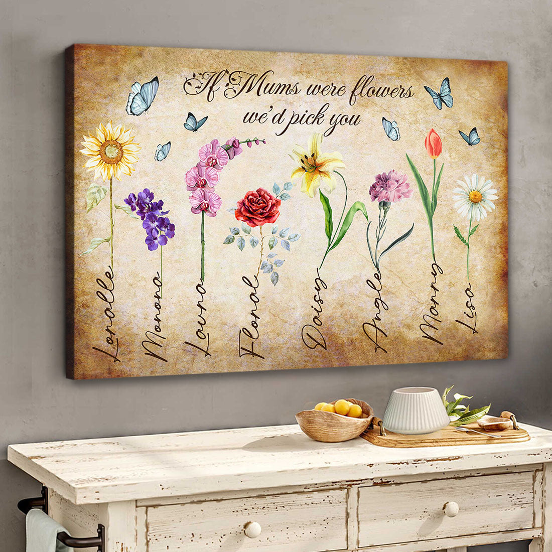 If Mums/Nanas Were Flowers We'd Pick You Canvas Wall Art