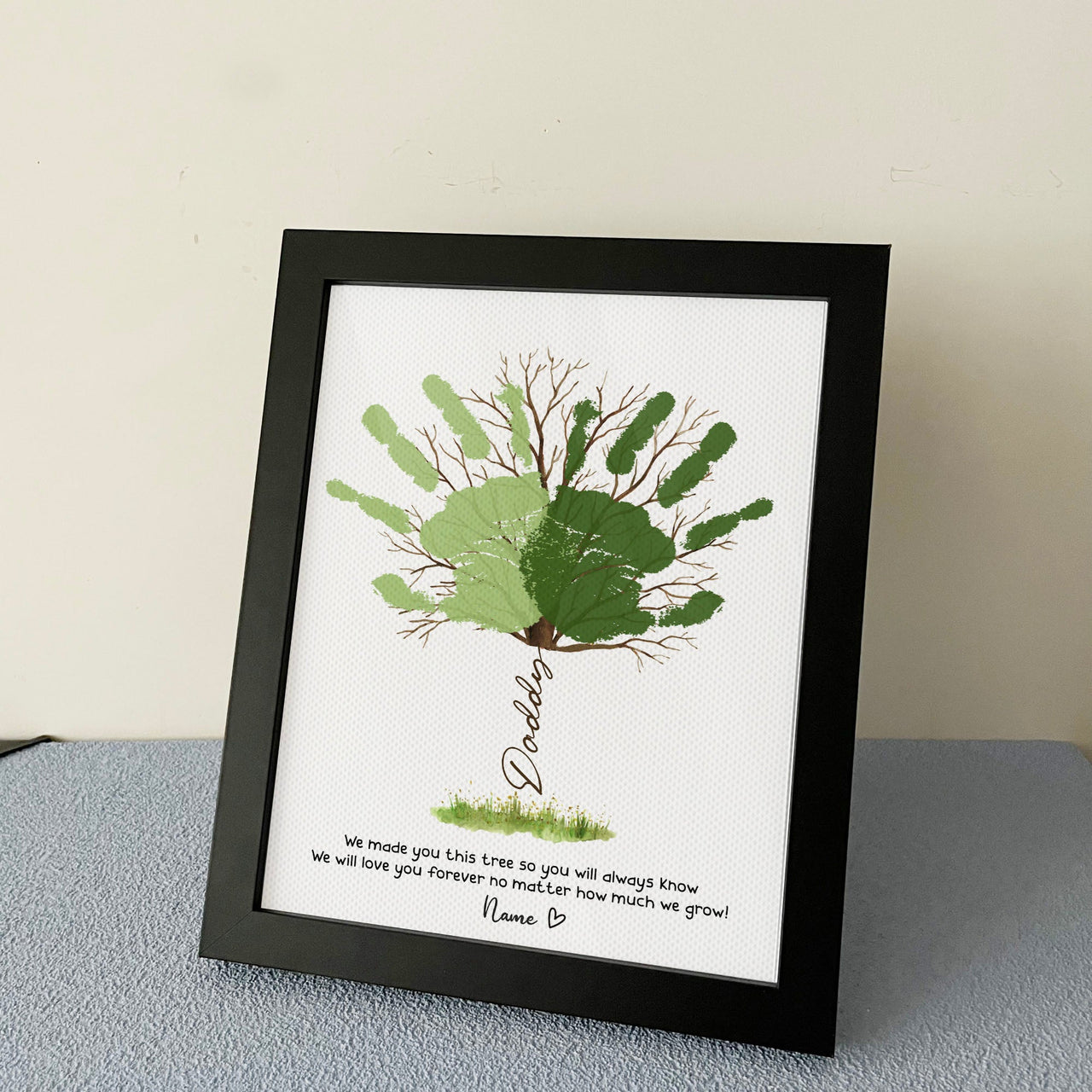 Daddy We Made You This Tree Photo Frame, Kids Handprint Keepsake