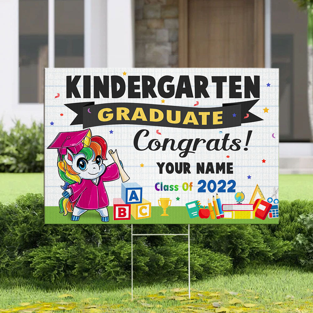 Kindergarten Graduate Graduation Lawn Sign, Yard Sign