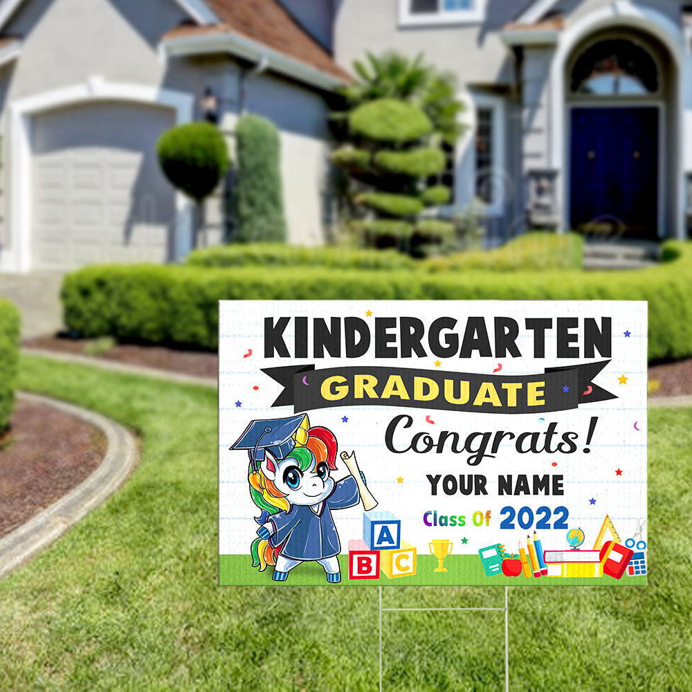 Kindergarten Graduate Graduation Lawn Sign, Yard Sign