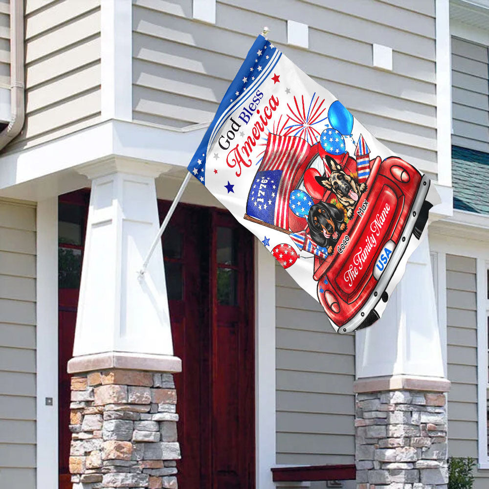 God Bless America Dog Flag, 4th Of July Decoration