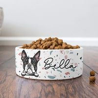 Thumbnail for Boho Chic Terrazzo Pet Ceramic Bowl, Dog Lover Gift