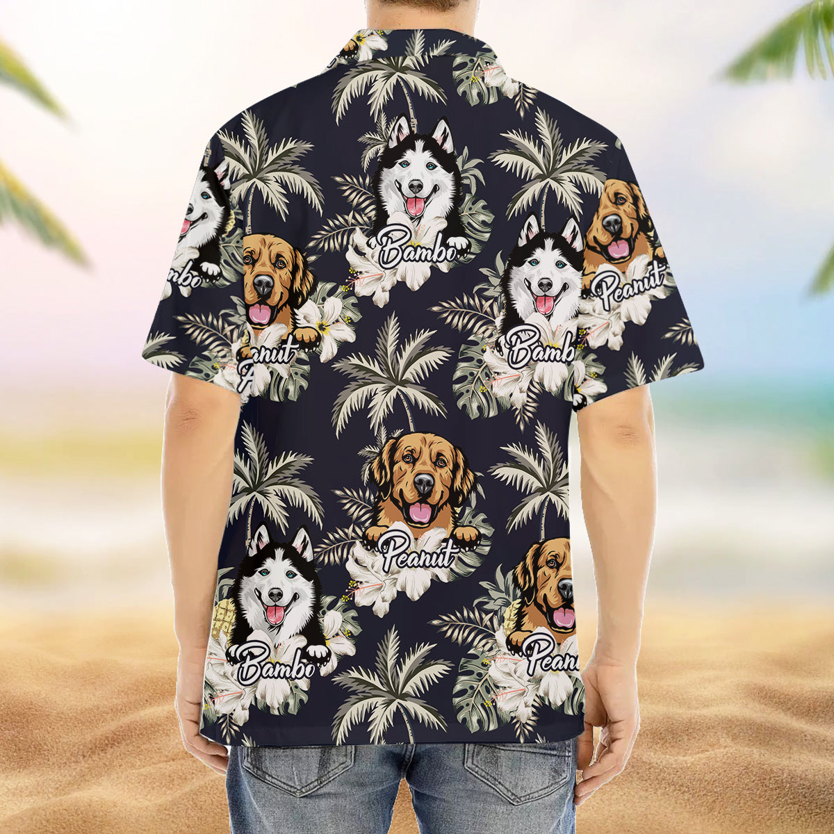 Personalized Dog Tropical Hawaiian Shirt, Custom Pet Photo Gift AI