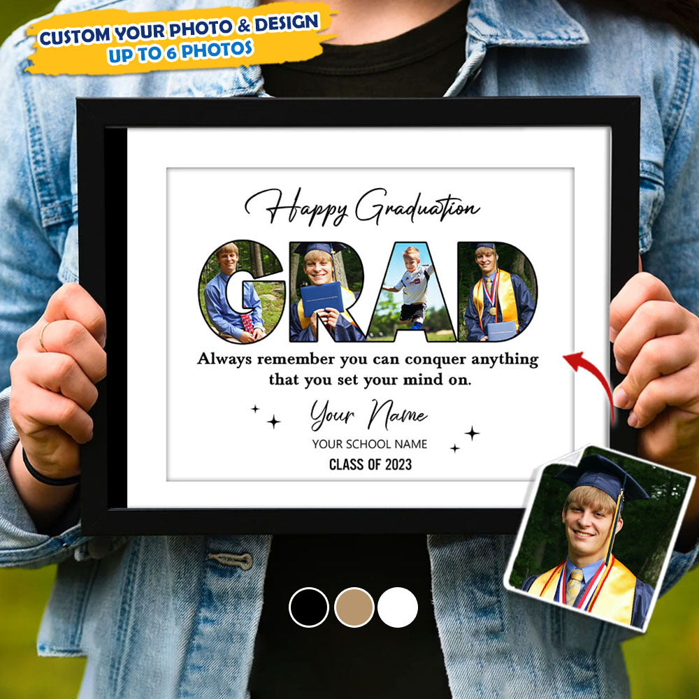 Custom Happy Graduation Photo Picture Frame, Graduation Gift