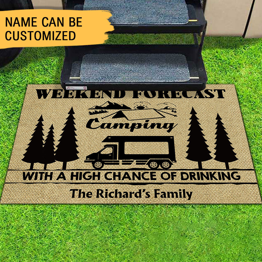 Forecast Camping with A High Chance of Drinking, Camping Doormat - Jonxifon