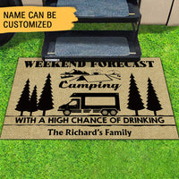 Thumbnail for Forecast Camping with A High Chance of Drinking, Camping Doormat - Jonxifon