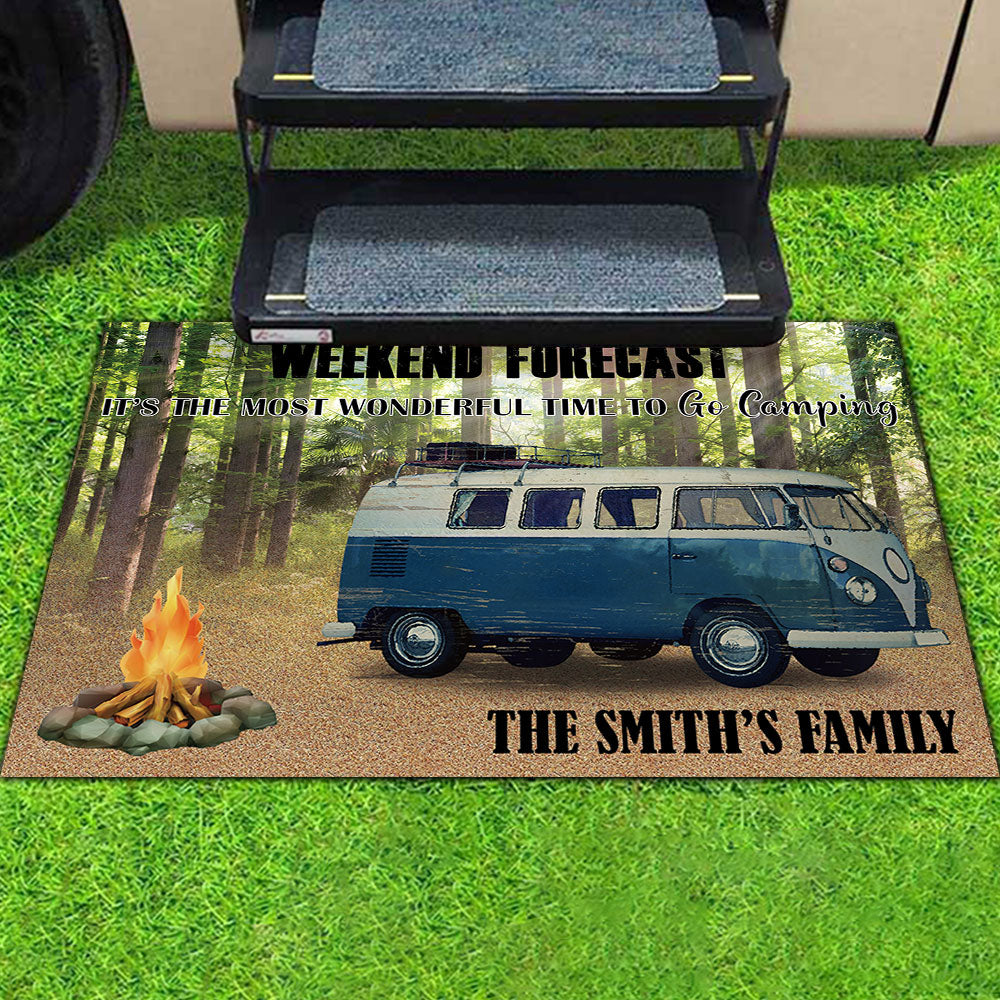 Weekend Forecast It's The Most Wonderful Time To Go Camping-Personalized Doormat - Jonxifon