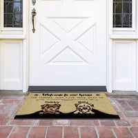 Thumbnail for Welcome To Our House - The Humans Live Here With Us - Dogs Personalized Doormat - Jonxifon